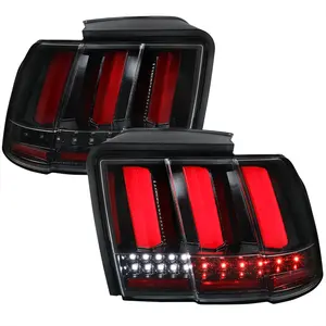 1999-2004 Ford Mustang Sequential LED Tail Lights (Jet Black Housing/Clear Lens)