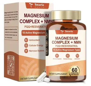 Magnesium Complex with NMN Supplement, NAD Supplements for Women Sleep & Relax, Boost NAD Levels, Cellular Energy & Anti-Aging, NMN NAD Resveratrol Supplement with PQQ, Non-GMO