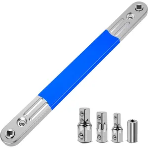 Offset Extension Wrench Set - 1/2", 1/4" and 3/8" Square Drive Adapters & Socket, Ratchet Wrench Extender Ideal for Tight Spaces