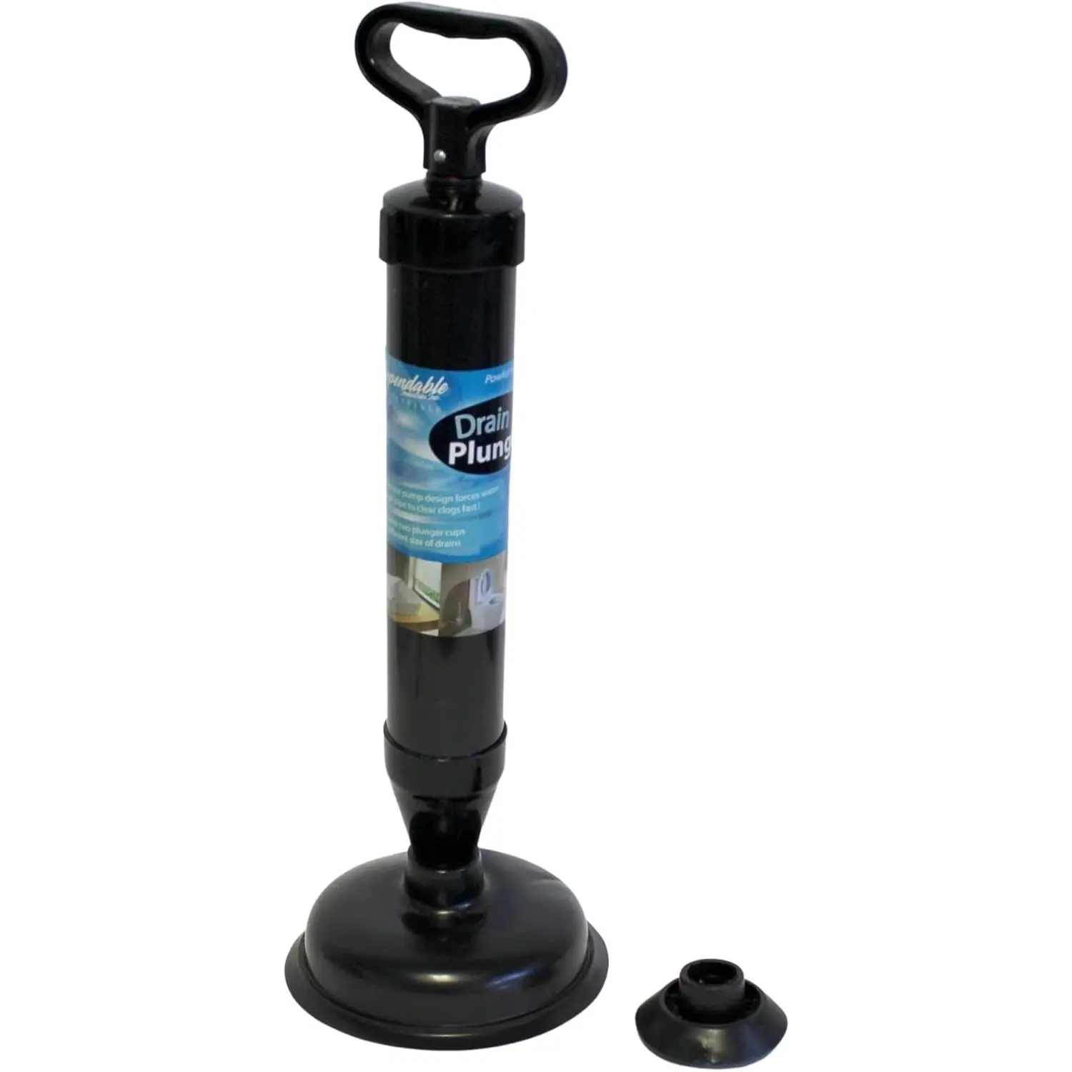 High   Pump Multi-Drain Plunger Bathroom Kitchen Toilet Shower Sinks (Black)