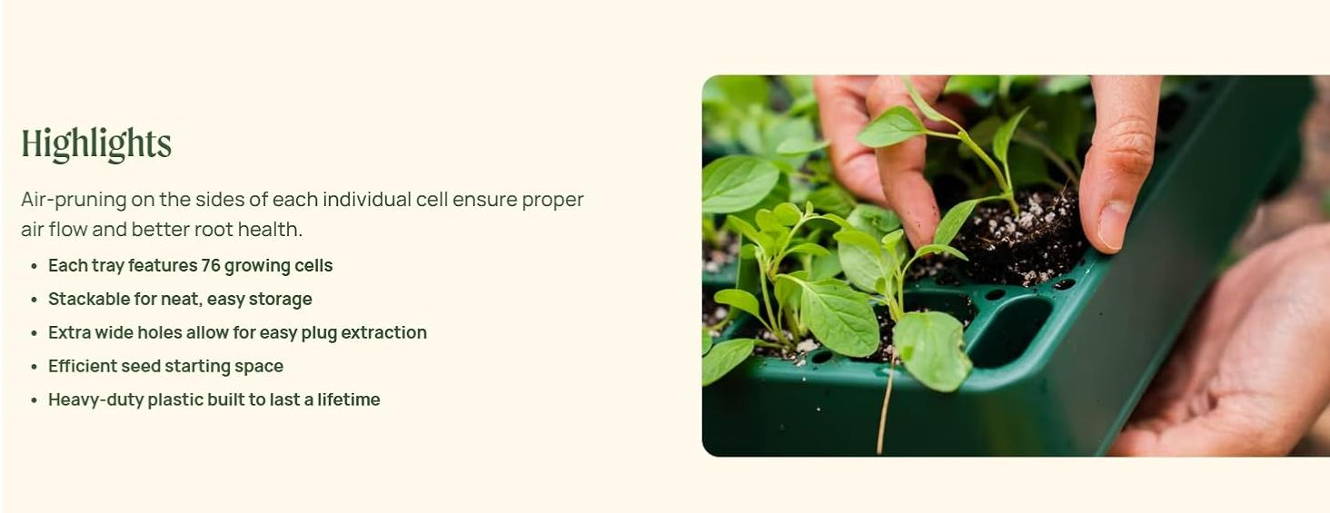 Vego Garden Seedling Popper Tool 3-in-1 Plant & Pop Board for Stackable Seedling Trays 10"x20" Efficient Seed Starting & Dispensing Grow Kit