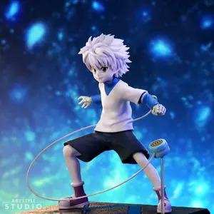HUNTER X HUNTER KILLUA SFC Figure - Purple Hair Character with Hula Hoop, Casual Outfit, and Dynamic Pose in a Blue Background