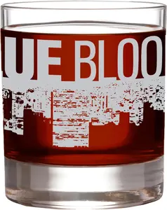 BLUE BLOODS Etched Rocks Glass 11 oz, Officially Licensed, Premium Quality, Handcrafted Glassware