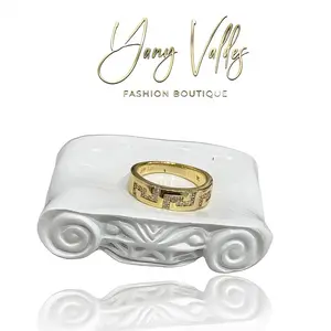Gold Plated Ring with Zirconia Elegant Band for Women and Men