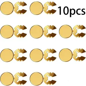 10-Piece Brass Round Button Covers, Flat Circular Sleeve Buttons, Detachable DIY Replacement, Suitable for Suits and Shirts, Two Sizes Available, Durable Haberdashery