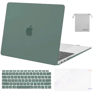 MOSISO MacBook Air 13.3 inch Case M1 Chip 2021-2018 A2337 A2179 A1932 4-in-1 Protective Bundle Hard Shell Keyboard Cover Screen Film Storage Bag