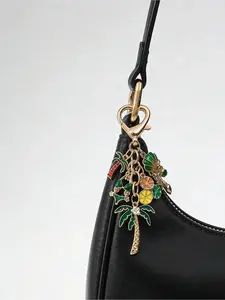 Elegant Shell Starfish Enamel Keychain, Tropical Palm Tree Design, Beach Theme Bag Charm, Perfect for Daily Use and Travel