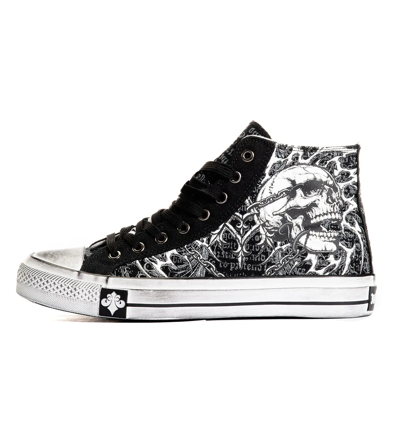 Affliction Men's Collapse Hi-Top Casual Sneaker, Studded Vintage Shoe with a Distressed Finish and Custom Rubber Sole