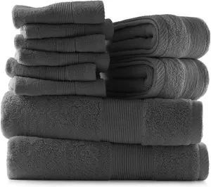 HEARTH & HARBOR Luxury 100% Ring Spun Cotton Bath Towel Set Ultra Soft Highly Absorbent for Bathroom Comfort and Style