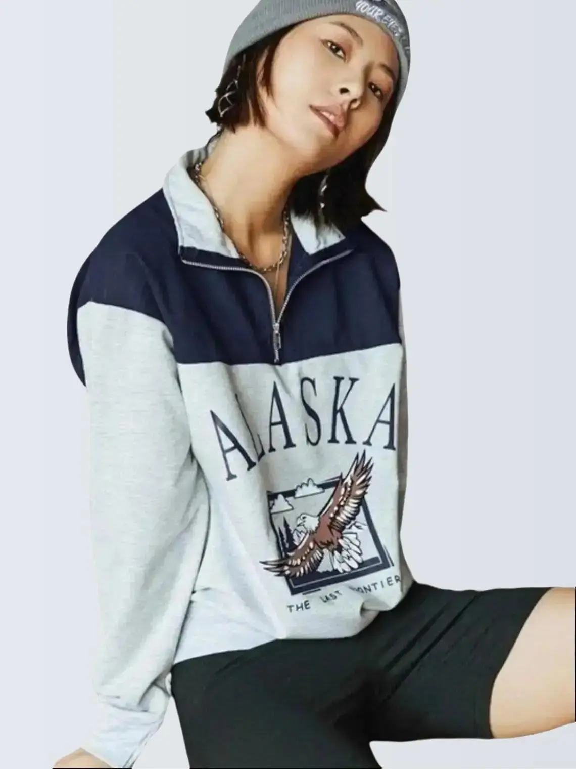 Alaska The Last Frontier Vintage Style Pullover Fleece Sweatshirt