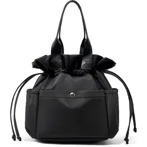 Lunch Bag Women Insulated Lunch Bags,Cute  Lunch Box Stain-Resistant Lunchbox with Water Bottle Holder for Adult (black)