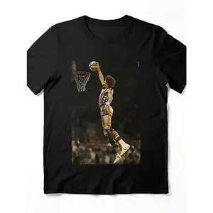 Vintage Dr. J Julius Erving Iconic Dunk Graphic T-Shirt | Retro ABA Basketball Legend Streetwear Casual Tee for Men & Women