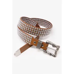 mnml Vintage Studded Belt - Brown