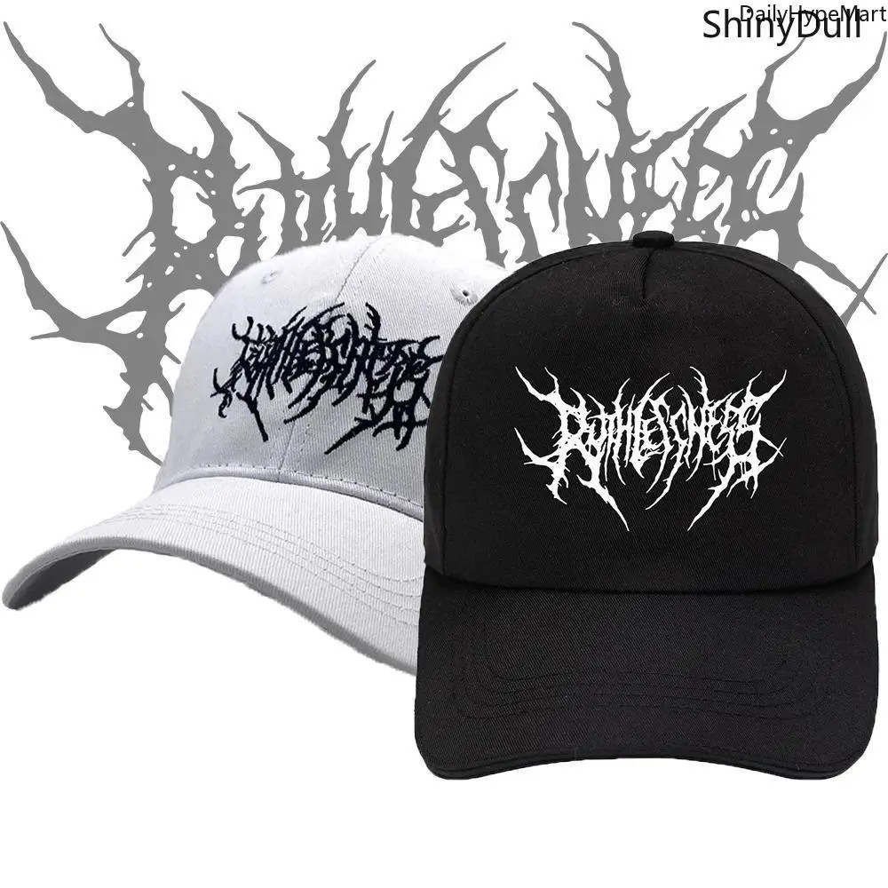 Gothic Punk Embroidered Cotton Baseball Cap Y2K Streetwear Daily Fashion Accessory Adjustable Stylish Hat Snapback Fitted Trucker Style Hat