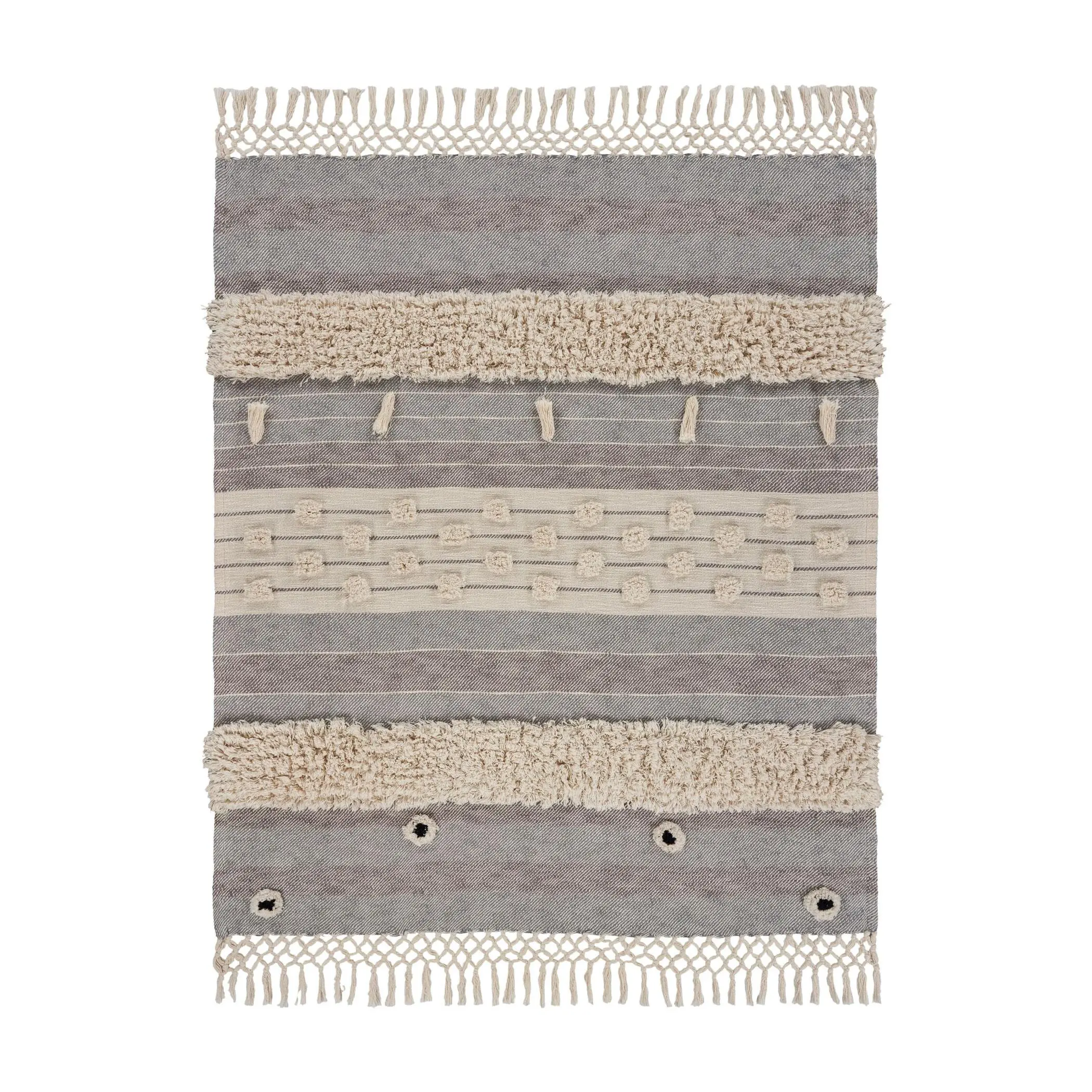 Ox Bay Trading Neutral Eclectic Overtufted Throw Blanket