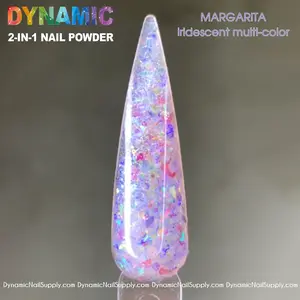MARGARITA #452 iridescent multi-color glitters mixed acrylic powder for sculpting and dipping nails