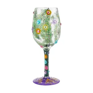Discontinued - Christmas Season of Light Wine Glass 9" High Boxed Collectible