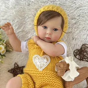 TopLink 50cm Cloth Body Reborn Baby Doll, 20in Lifelike Handmade 3D Skin Lovely Princess Toddler Toy, Kids' Fashion Birthday Gift