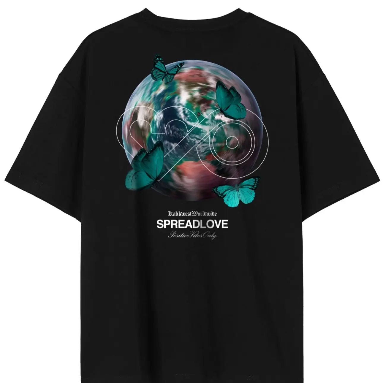 GLOBAL HARMONY TEE Streetwear Tshirt Summer Women Comfort Top Shortsleeve Womenswear Butterflies