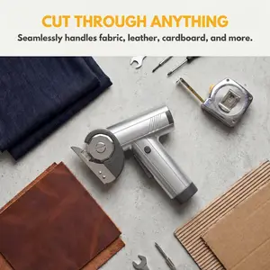 2026 Upgraded 4.2V Cordless Cutting Tool, Cardboard Cutter With LED Display, Silver, 2 Tungsten Steel Blades, Suitable For Cutting Cardboard, Leather, Fabric, Carpet