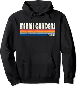 Vintage 70s 80s Style Miami Gardens FL Pullover Hoodie - Yoandymira Shop 78B0813LZC1R