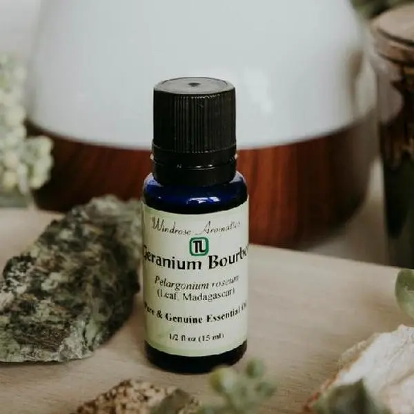 Geranium Bourbon (Rose) (Pelargonium roseum) Essential Oil Imported from Madagascar 1/2 oz Aromatherapy
