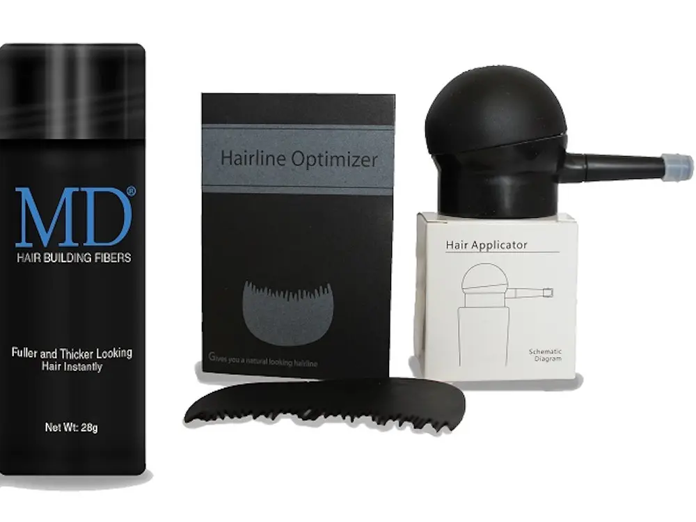 M&D Ultimate Hair Fiber Kit, 28g Value Combo with Applicator & Comb, Hair Coverage for Black/Brown/Blonde, Easy Apply, Instant Cover Haircare Styling Powder, All Hair Types