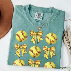 Comfort Colors Coquette Softball Shirt, Cute Softball Shirt, Womens Softball Tee, Softball Lover Shirt, Softball Season, Softball Mom Shirt