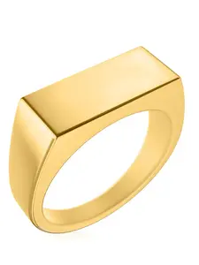 RTZN Rectangle Signet Rings (Color: Gold)
