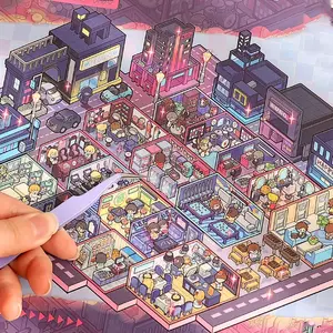 30 Pcs Miniature Scene Sticker Book Set, Creative Theme Stationery Stickers, 3D Hand Account Patchwork Material, DIY Diary Scrapbook Frame Greeting Card, Art Stickers