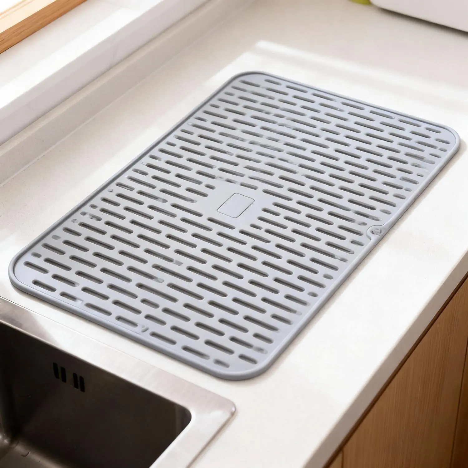 Flexible Silicone Rubber Drying Mat - Heat Resistant Trivet, Countertop & Sink Pad, Multi-Use Dish Draining Mat For Kitchen