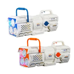 60 Holes Handheld Bubble Toy, 1 Box Electric Automatic Bubble Toy with 4 Packs Concentrated Solution, Outdoor Children's Toy, Wedding Party Bubble Toy, Bubble Machine