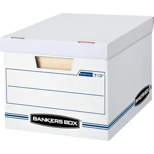 Bankers Box 12 Standard File Storage Boxes, Standard Assembly, Removable Lid, Letter/Legal (0071301)