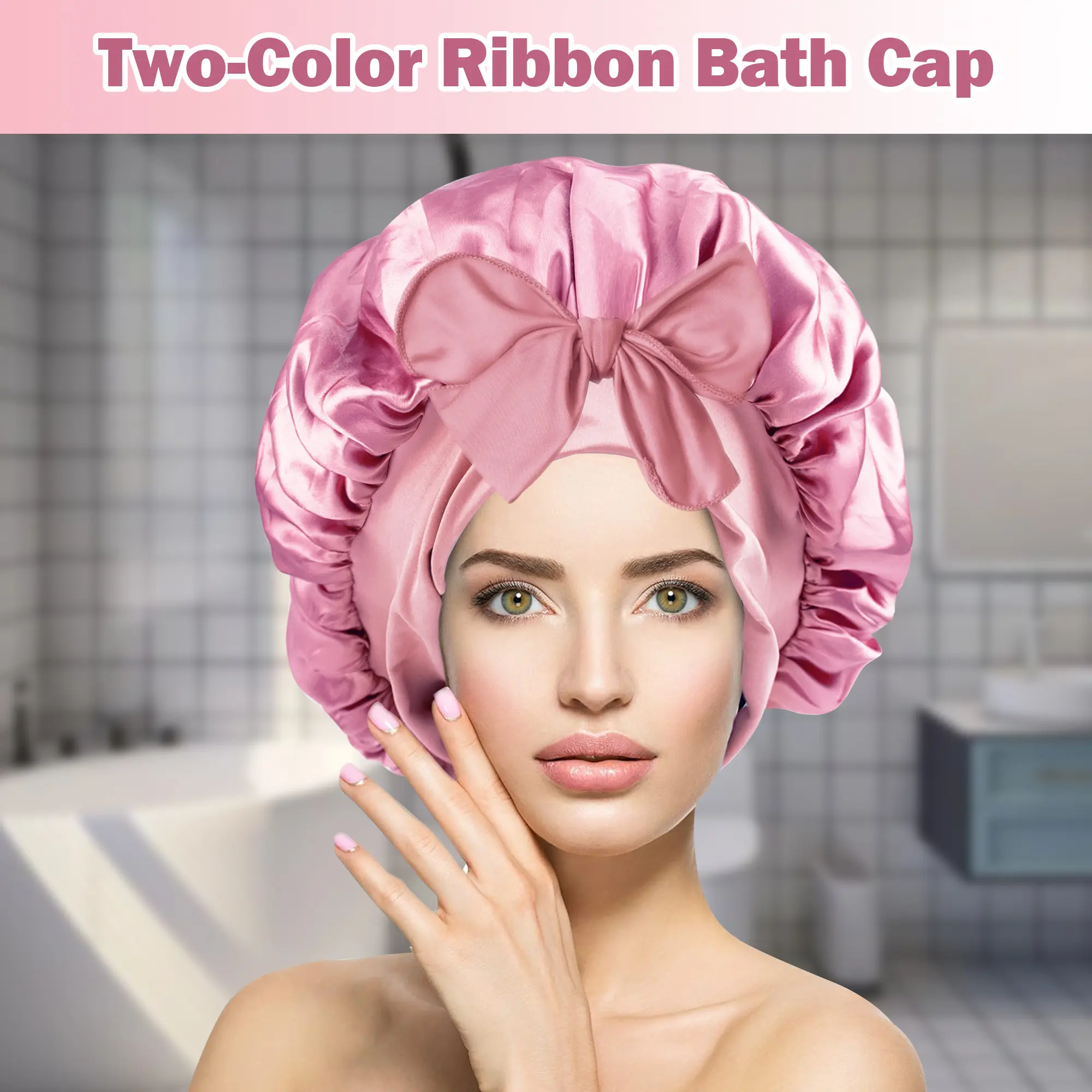 1 count Satin Bonnet Silk Bonnet Hair Bonnet for Sleeping  Double Layer  Hair Bonnet with Elastic Tie Band for Women Natural Curly Hair(Pink,black,blue，Brown)