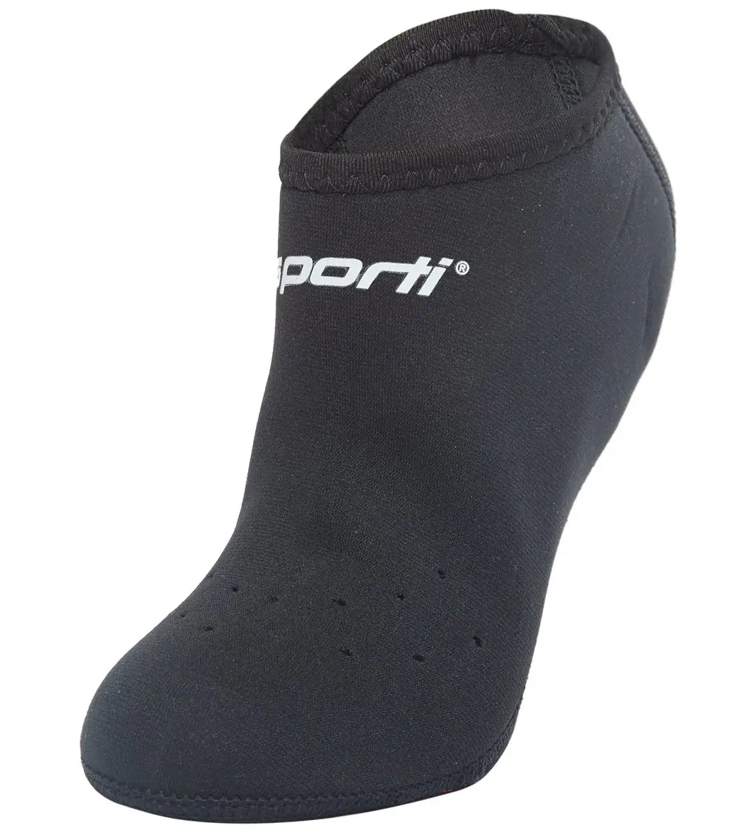 Sporti Neoprene Swim Fin Socks, Low Profile, Ankle Length, Pool/Ocean Use, Traction Toe Design, Runs Small