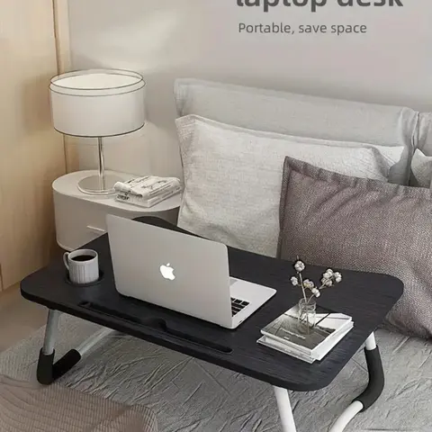 Oversized portable laptop desk ideal for eating, reading and writing in bed, on the sofa, on the floor - stable, durable and foldable