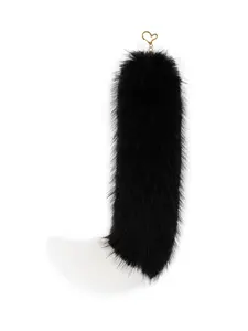 Faux Fur Furry Cat Tail Fluffy Animal Fox Therian Keychain Tails for Halloween Costumes Cosplay Accessories Keychain Decor