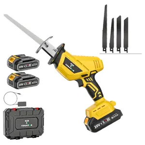 20V Cordless Reciprocating Saw, TEGATOK Electric Sabre Saw with 2 Batteries, 4 Saw Blades, Charger & Tool Case, Variable Speed Handheld Saw for Wood/Metal/PVC Cutting & Tree Pruning