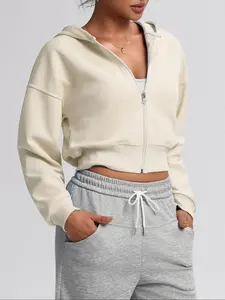 TCVC Womens Zip Up Hoodies Fall Outfits Cropped Sweatshirts Fleece Jackets Casual Hooded Y2k Tops