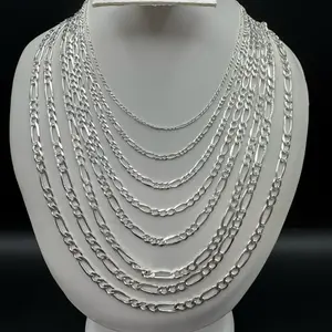 925 Sterling Silver Figaro Style Chains - Cadena Figaro Differentes Gruesor y Largo