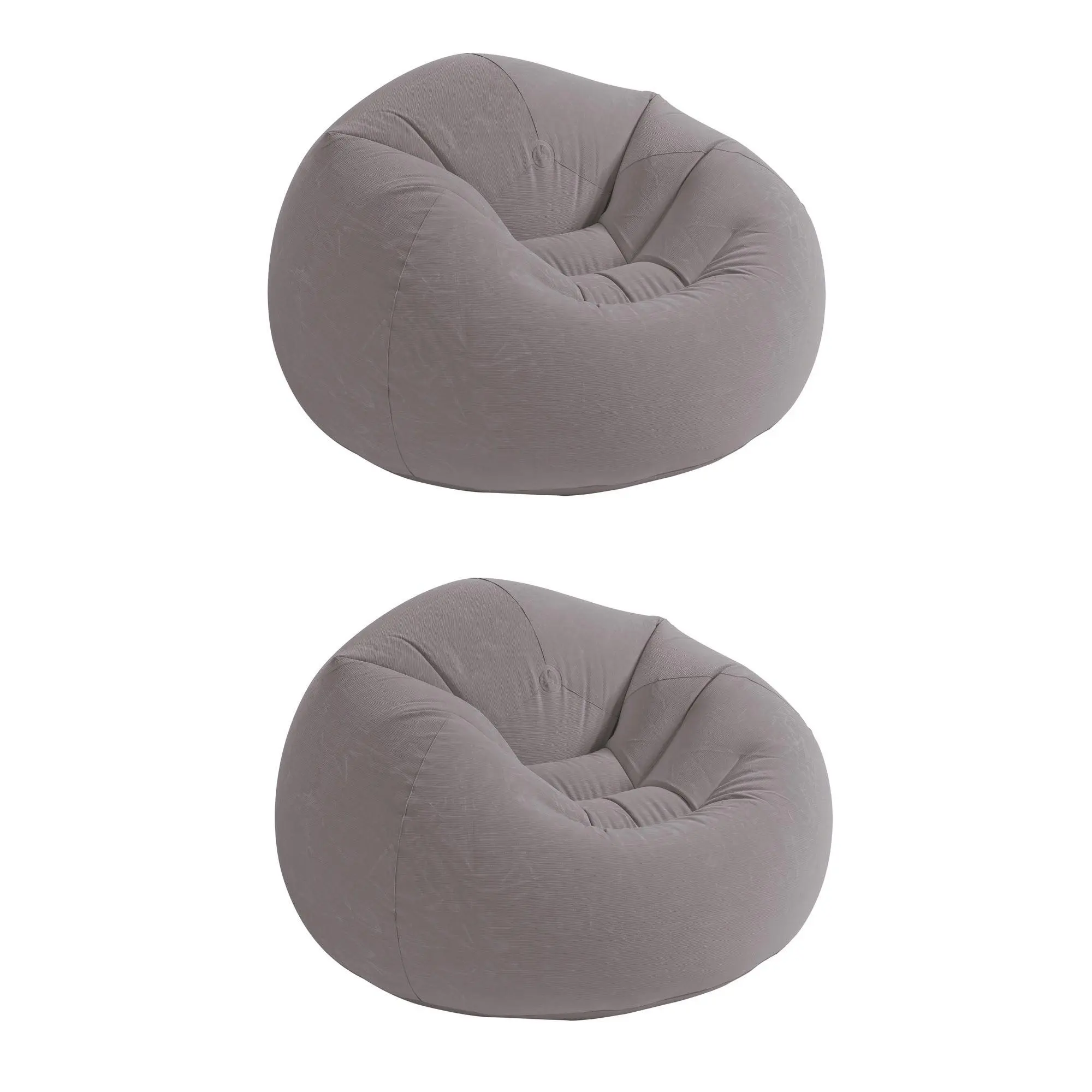 Intex Inflatable Contoured Corduroy Beanless Bag Lounge Chair, Gray (2 Pack) Intex Inflatable Contoured Corduroy Beanless Bag Lounge Chair, Gray (2 Pack)