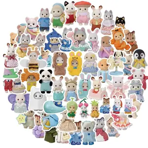 Anime Animal Rabbits Sticker, 55pcs/set Waterproof Vinyl Decal, Decorative Sticker for Luggage, Laptop, Phone, Skateboard, Water Bottle, Ornaments
