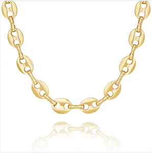 KissYan Gold Necklace for Women, 14K Gold Plated Dainty Chain Choker Chunky Figaro Snake Mariner Cuban Link Chains, Adjustable Trendy Necklaces Handmade & Jewelry for Christmas Gifts