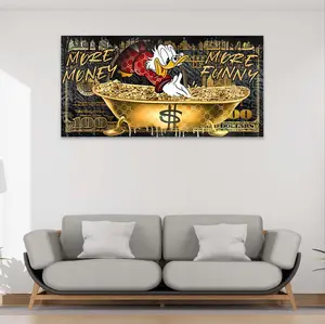 More Money More Funny Money Poster, Rich Duck Canvas, Wealth Creation, Animals with cash