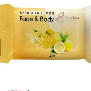 1pcs BYENBLAN Lemon Face & Body Soap - 4oz Bar with Refreshing Lemon Scent for Dual Purpose Cleansing of Face and Body