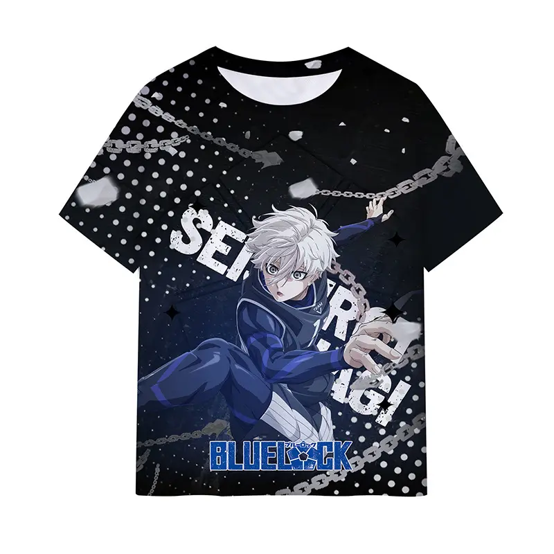 Men's Blue Lock Anime 3D All-Over Print Crew Neck Summer T-Shirt - Lightweight, Breathable Casual Short-Sleeve Top Suitable For Everyday Wear