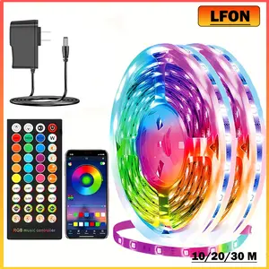 Ultimate mood lighting: Smart RGB LED Strip with App Control, Music Sync & 44-Key Remote for Bedroom, Party, Christmas Halloween Home Decor