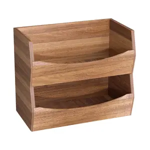 2-Piece Stackable Acacia Bin Set
