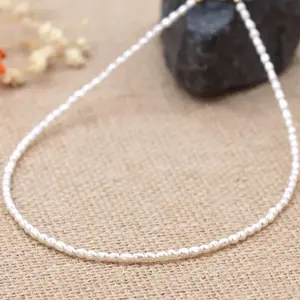 Rice Pearl Necklaces for Women - Natural Freshwater Pearls - Handmade Pearl Jewelry for Health, Longevity and Good Fortune - Perfect Gift for Family and Friends