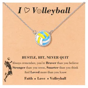 Volleyball Necklace Jewelry Gift for Girls, Ideal for Birthday Christmas Team Players